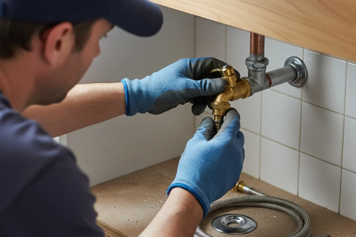 Shutoff valve and fitting work during Burst Pipe Repair in Elizabethton